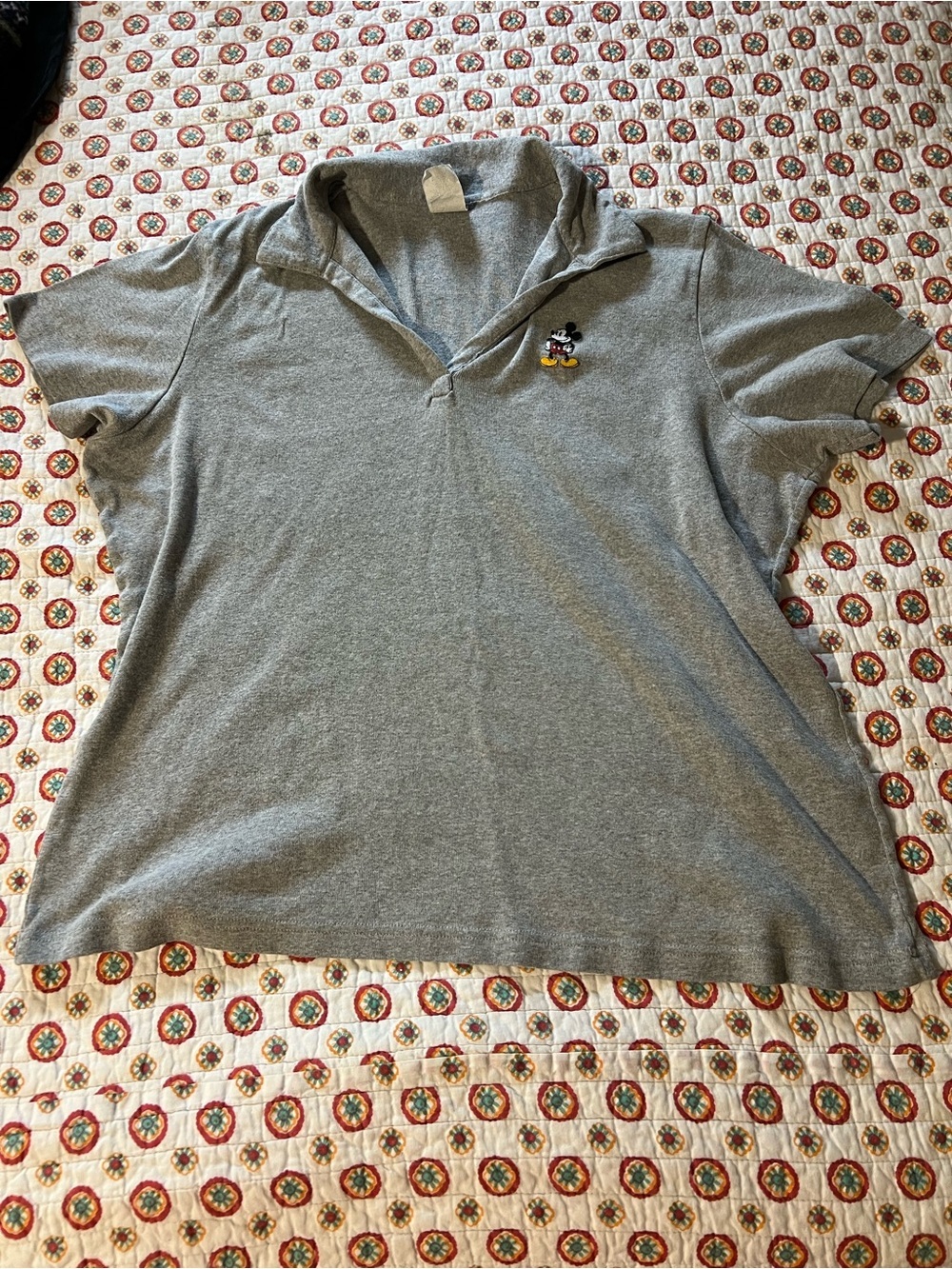Vintage 90s Disney Store Gray Mickey Mouse Gray Polo shirt size XL